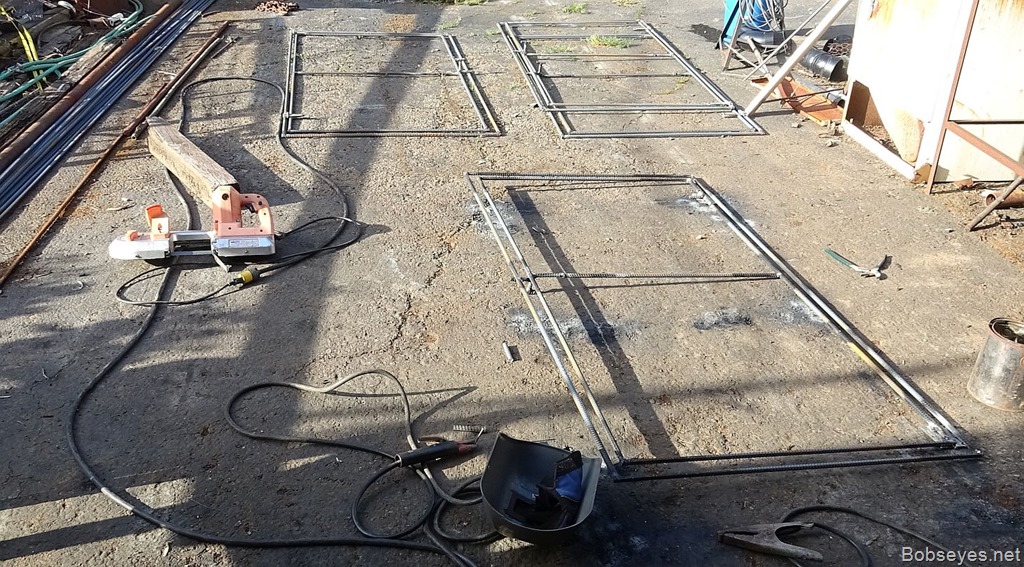 Building Rebar Gates and a Little Peep Arrives Bob's Eyes